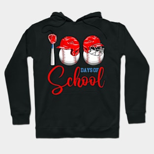 100 Days Of School Baseball 100Th Day Of School Teacher Kids Hoodie